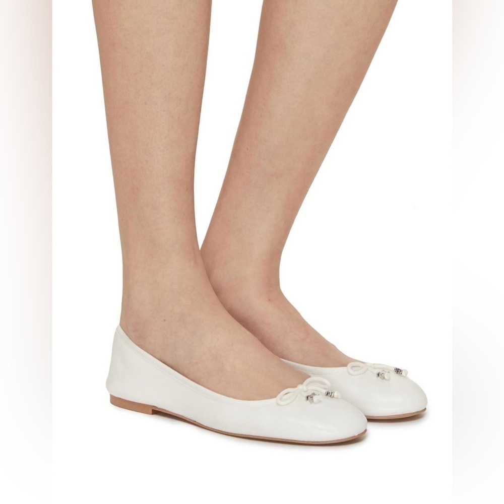 Sam Edelman Felicia Luxe White Leather Ballet Flays - NWT